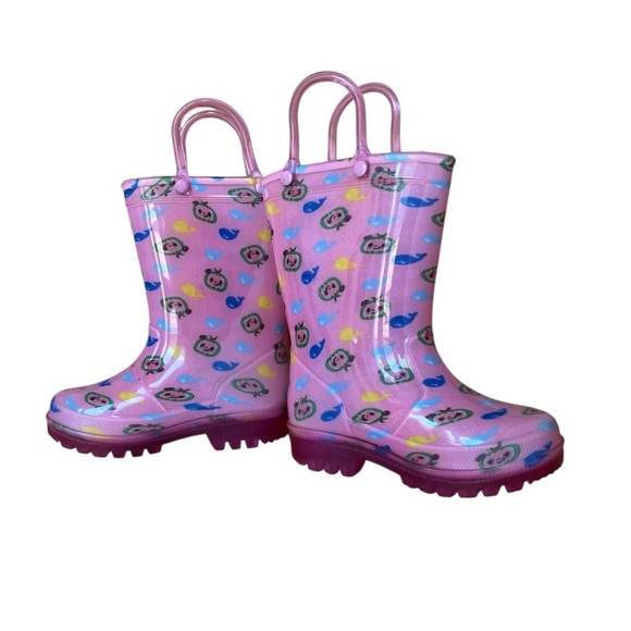 Cocomelon Toddler Girls Pink Rain Boots Size 5 Waterproof Cartoon Spring - Picture 2 of 9